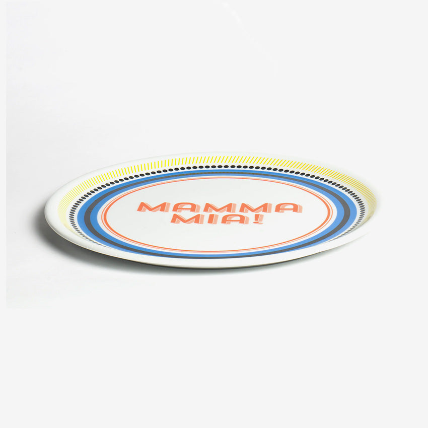 Bitossi Home Mamma Mia Ceramic Pizza Plate - Elegant Italian Dinnerware for Guests, Parties & Entertaining - Perfect for Serving Pizza, Appetizers & More