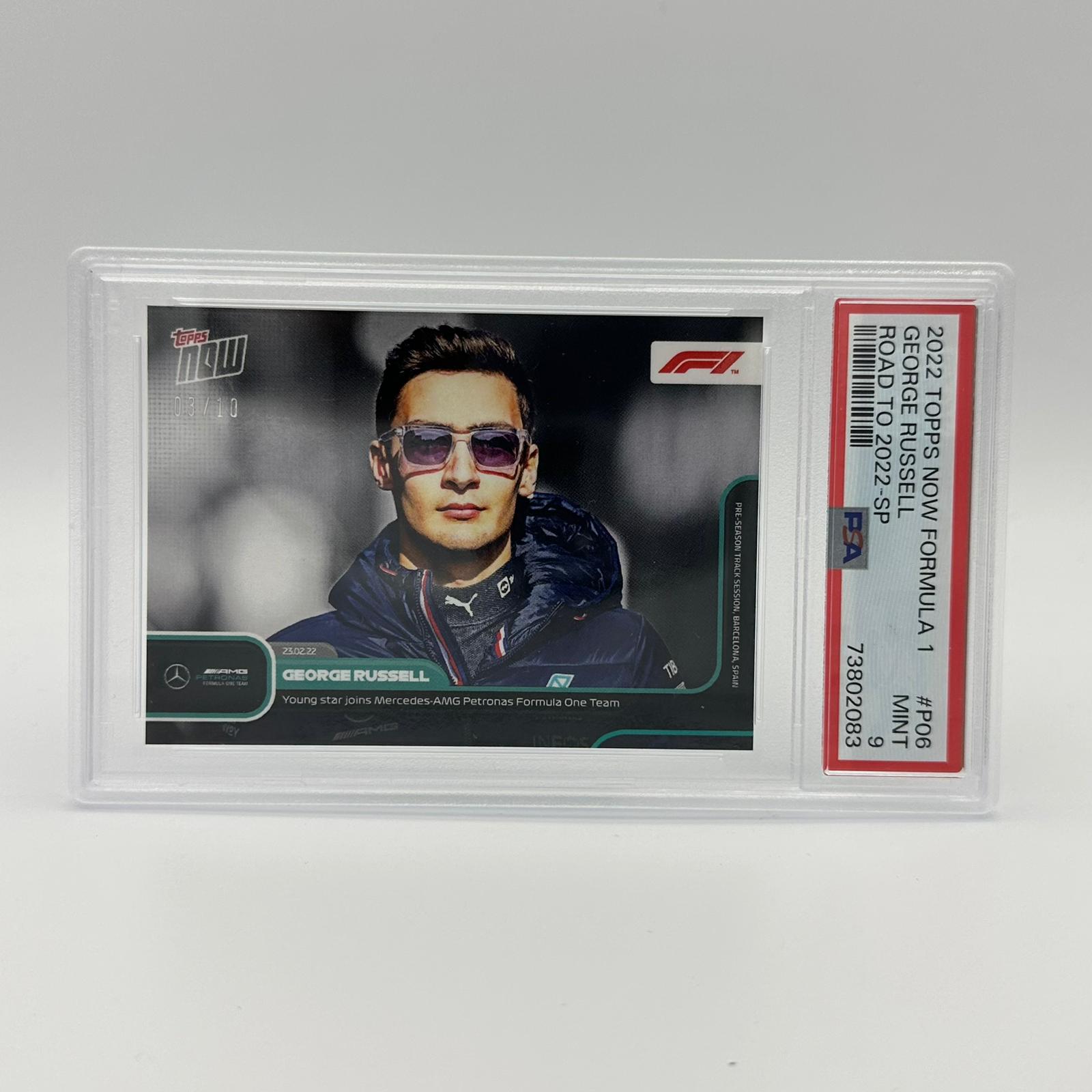 PSA 9 2022 George Russell Road To F1 Trading Card #P06 SP - Rare Collectible for Motorsport Fans & Trading Card Enthusiasts (Perfect for Display, Investment, or Gift for Formula 1 Lovers)