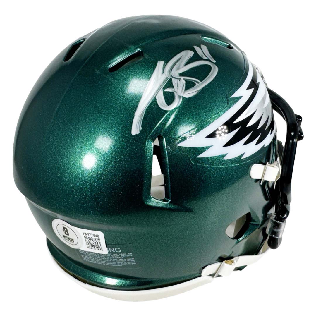 AJ Brown Autographed Philadelphia Eagles Speed Mini Football Helmet - Beckett Certified - Perfect for Collectors, Sports Memorabilia Displays & Eagles Fan Gifts