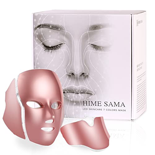 HIME SAMA LED Face Mask for Skincare - 7 Color LED Therapy Mask for Anti-Aging, Skin Firmness & Elasticity | Professional At-Home & Travel Skin Care Device | Safe & Portable for Daily Use, Spa & Beauty Treatments
