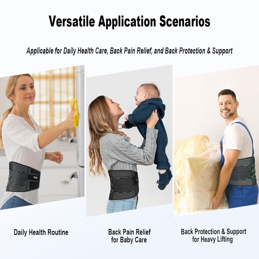 **YAHA Back Brace for Lower Back Pain Relief - Lumbar Support Belt with 7 Stays & Breathable Pad for Herniated Disc, Sciatica - Heavy Lifting & Sedentary Work Support - Women & Men (XL)**    *(Perfect for Office Workers, Gym Enthusiasts, and Post-Surgery Recovery)*