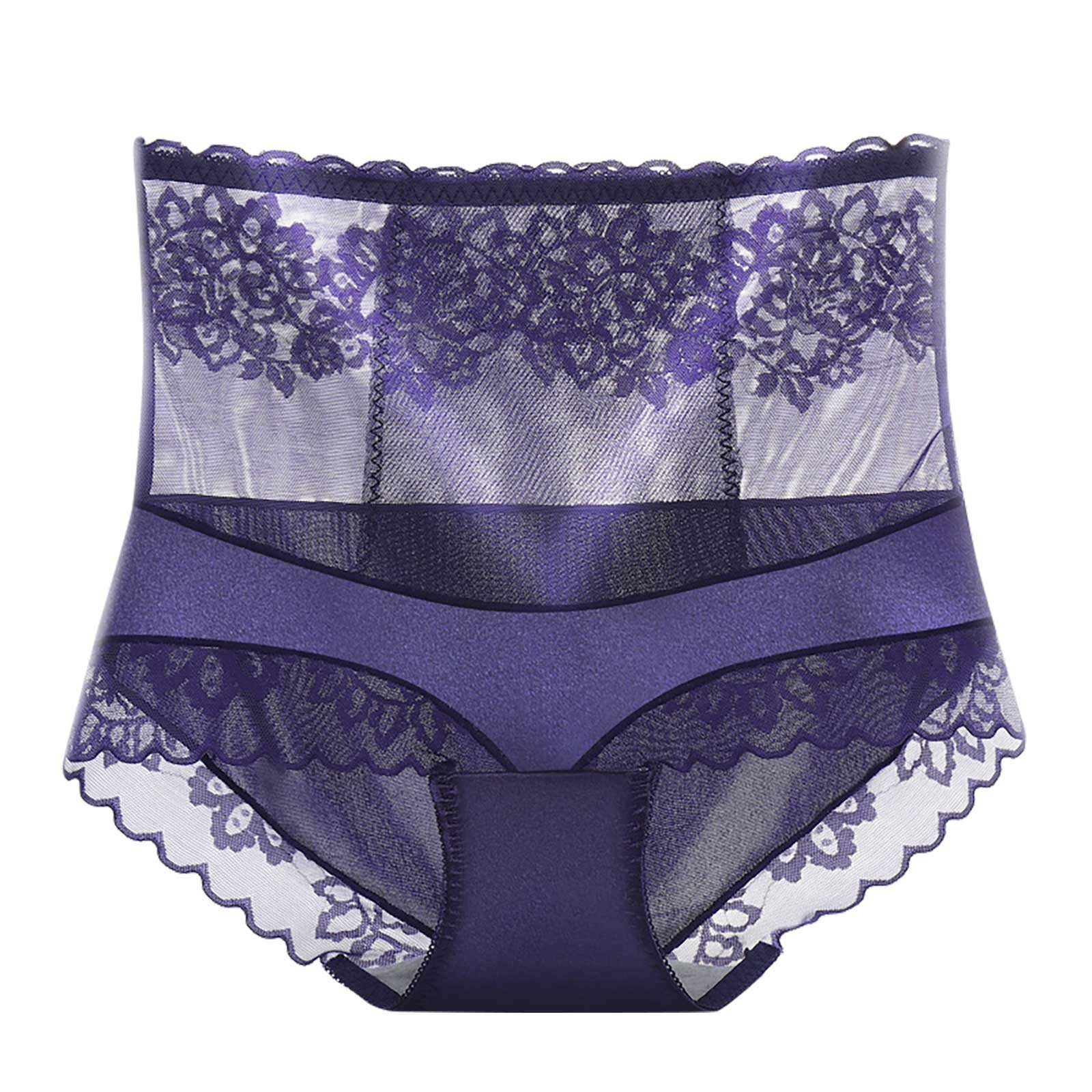 Sexy Lace High Waisted Women's Briefs - Comfortable Mesh Underwear for Plus Size - Perfect for Date Night, Boudoir & Sensual Occasions