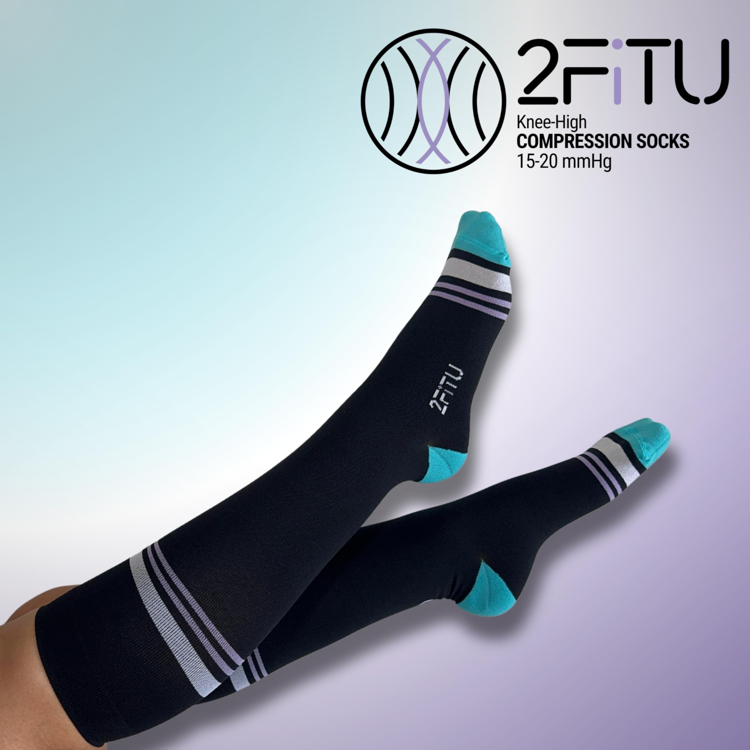 Graduated Compression Socks 15-20mmHg Knee High for Women & Men - Improve Circulation & Recovery - Perfect for Running, Travel, Pregnancy & Nurses - Best for Varicose Veins Relief & Long Flights