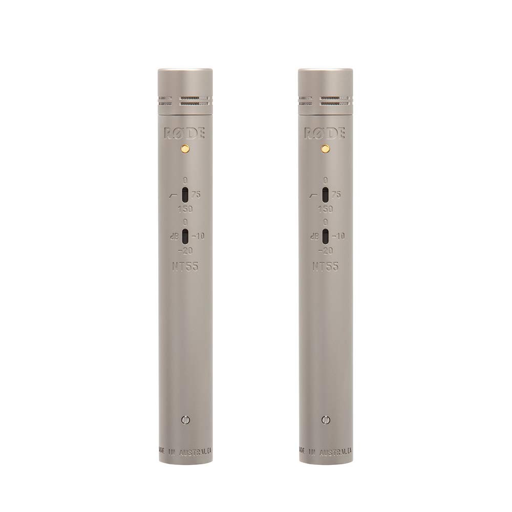 Rode NT55 Professional Matched Pair Multi-Pattern Condenser Microphones - Studio Recording, Podcasting & Live Performance