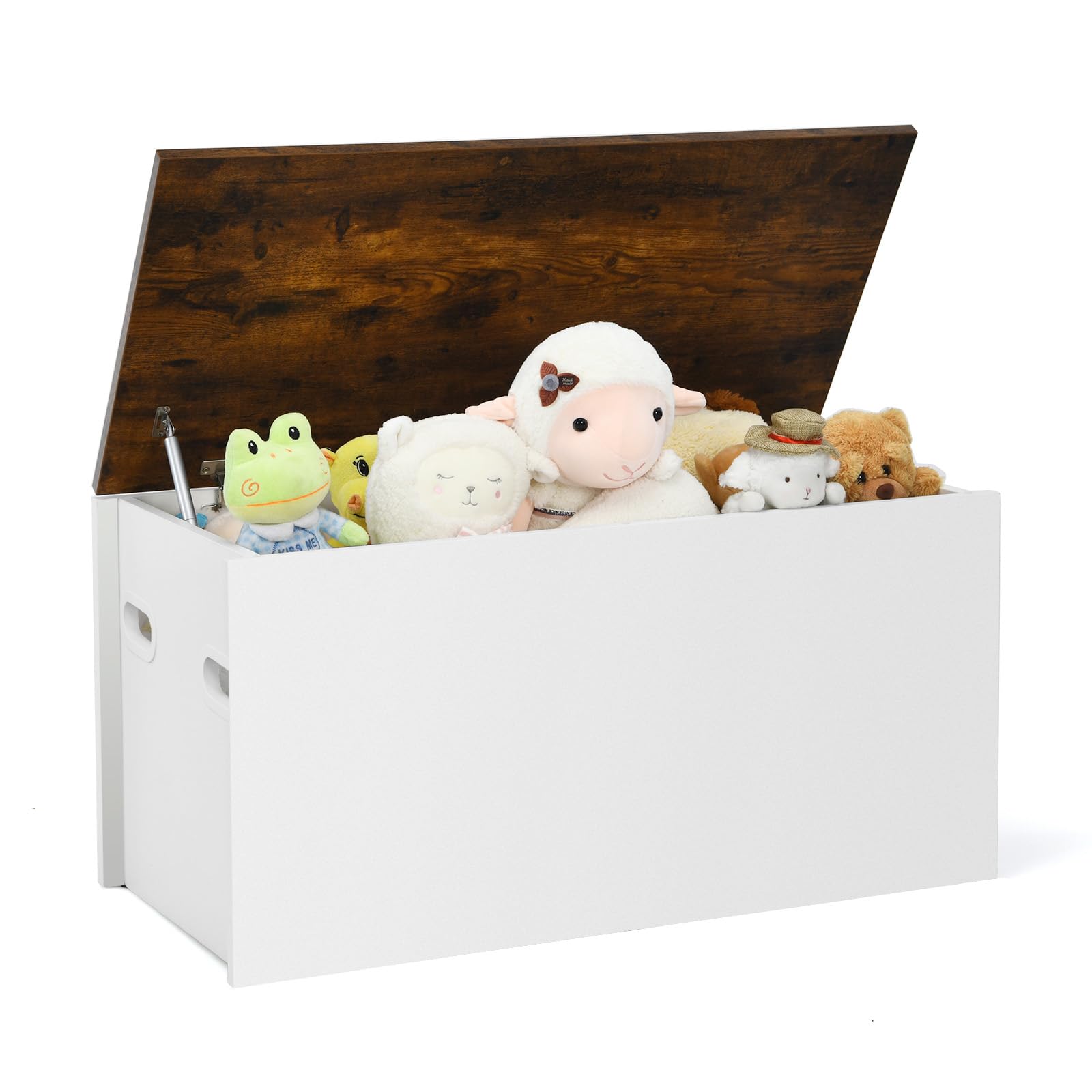 Costzon Wooden Kids Toy Storage Box - 35.5