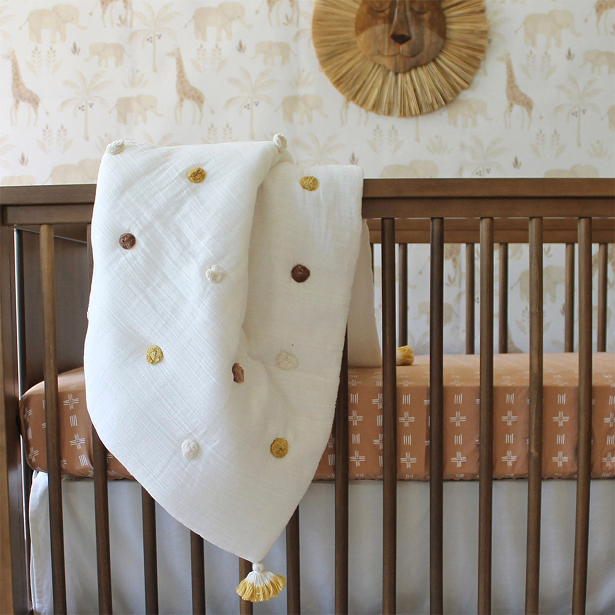 Cozy Crane Kendi Pom Pom Blanket - Soft & Warm Knitted Throw for Couch, Bed, and Home Decor - Perfect for Gifts, Winter Snuggling, and Nursery Accents