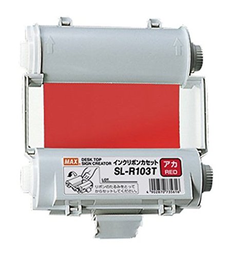 Max USA SL-R103T Red Ink Ribbon Cartridge for CPM-100G3U Printer - Compatible Replacement for Label Printing in Warehouses & Retail Stores