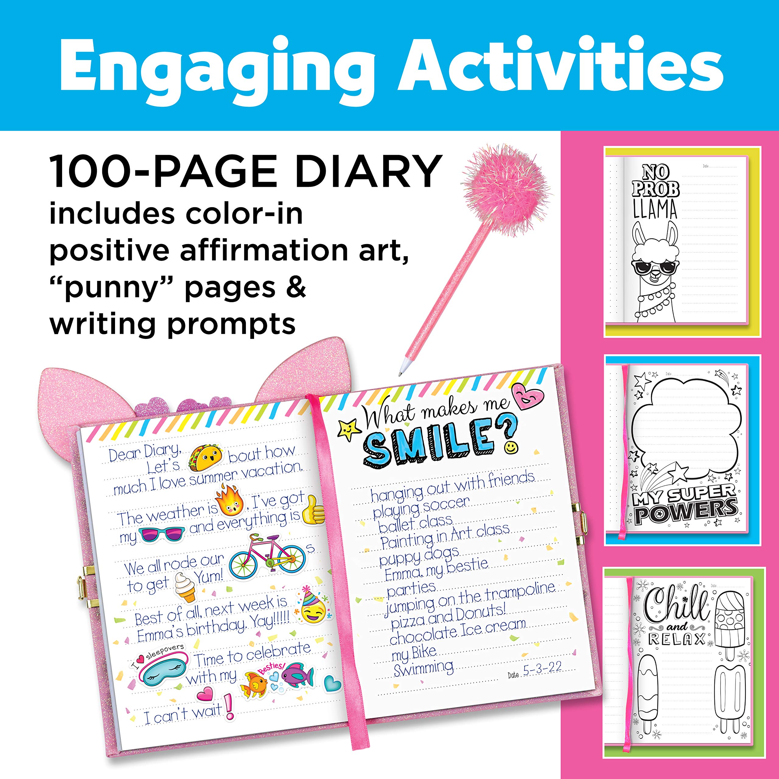 Creativity for Kids Deer Diary - Lockable 100-Page Writing Journal with Accessories - Perfect for Girls' Secret Thoughts, School Memories & Creative Writing Practice