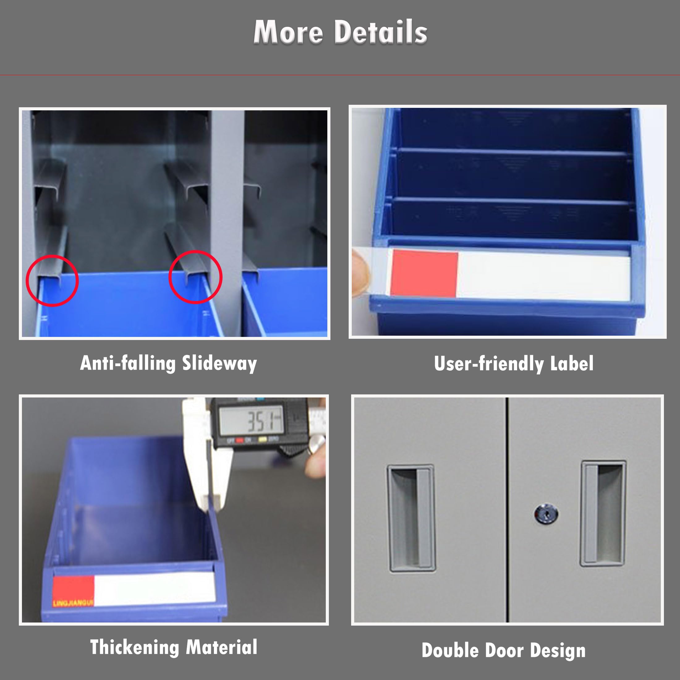 INTSUPERMAI 60-Drawer Plastic Storage Cabinet for Workshop - Organize Documents, Phone Accessories & Small Parts | Durable Parts Storage Solution for Home, Office & Garage Use