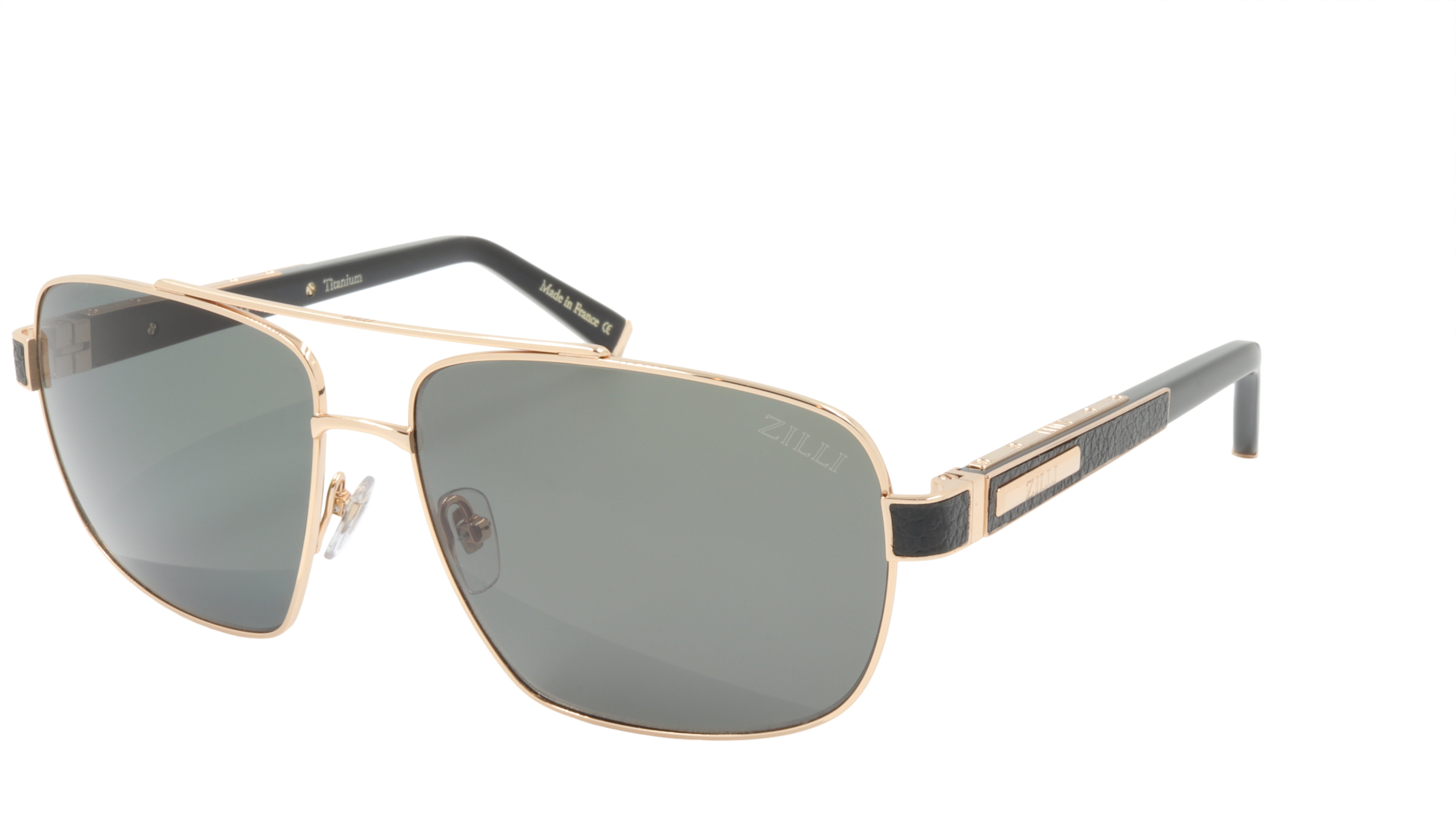 ZILLI Luxury Titanium Acetate Polarized Sunglasses - Handmade in France - Model ZI 65034 C01 - Perfect for Driving, Travel & Fashion Statement