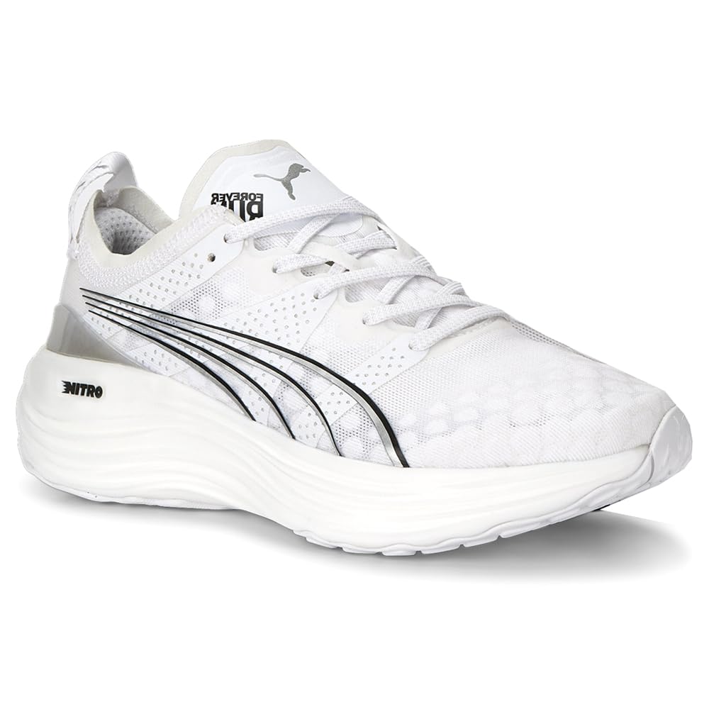 PUMA Women's Foreverrun Nitro Running Shoes - White - Size 10 M - Lightweight Cushioned Sneakers for Jogging, Gym Workouts & Daily Wear