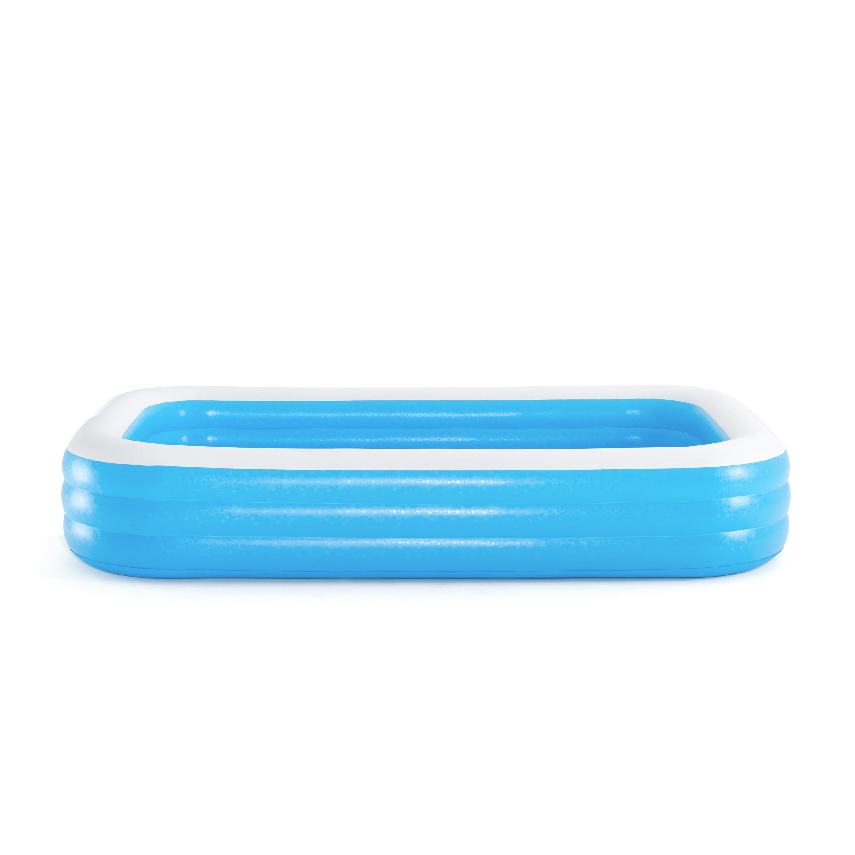 Bestway H2OGO! 10-Foot Rectangular Inflatable Family Swimming Pool - Blue | Perfect for Backyard Fun, Summer Parties & Kids Outdoor Activities