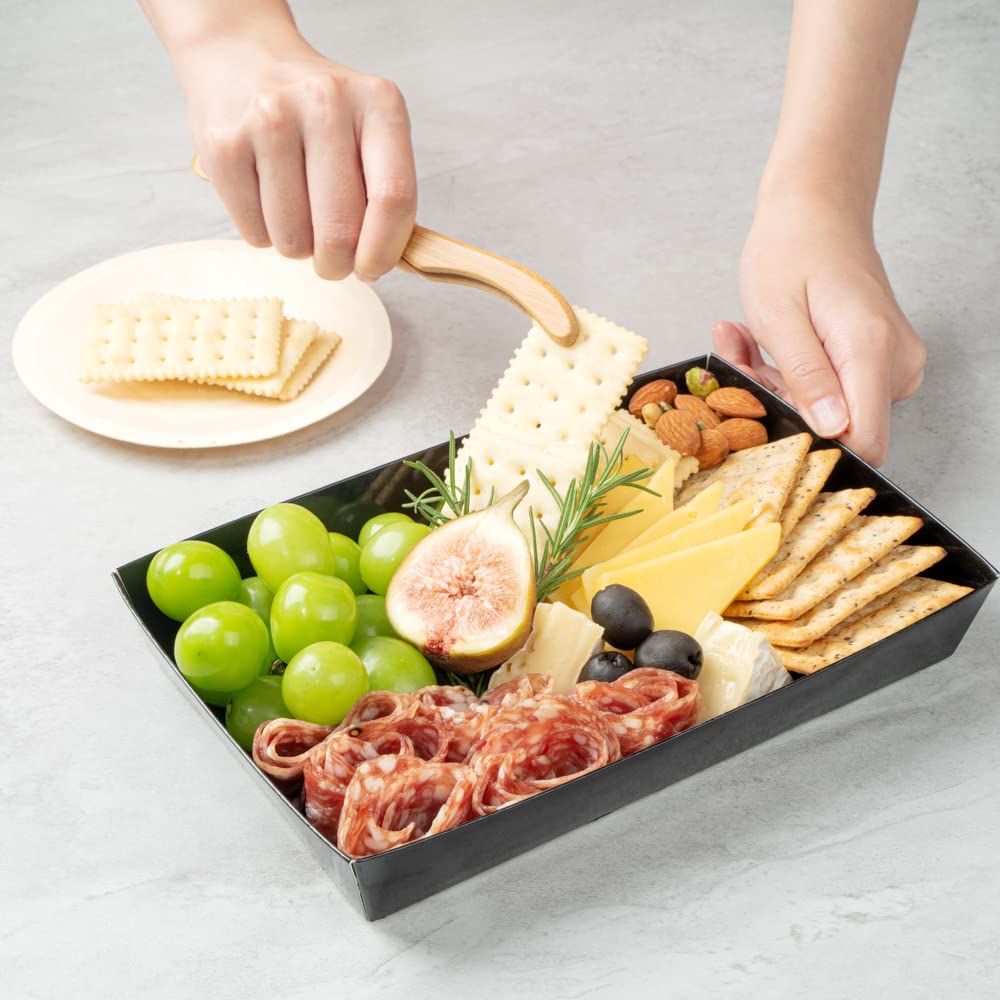 Restaurantware Matsuri Vision 9x6x1.5 Inch Large Disposable Sushi Trays - 100 Greaseproof Black Paper Sushi Containers for Entrees & Desserts (Lids Sold Separately) | Perfect for Japanese Restaurants, Catering & Takeout