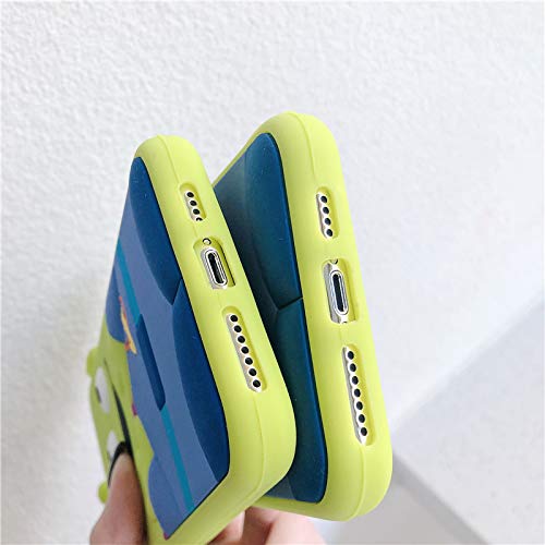 Shockproof Soft Silicone Phone Case for Apple iPhone 13 Pro - 3D Cartoon Alien Toy Story Design in Green & Blue | Cute, Durable Protective Cover for Kids, Women | Perfect for Daily Use, School, Work & Travel