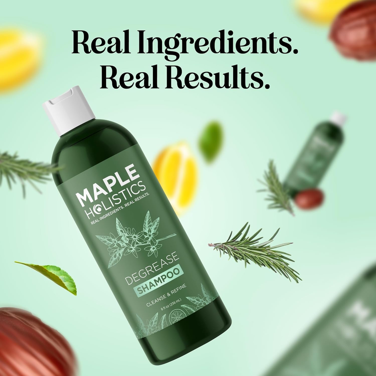 Clarifying Shampoo for Buildup & Oily Hair - Deep Cleansing Rosemary Shampoo with Refreshing Lemon & Jojoba Oil - Anti Residue Scalp Treatment for Healthy Hair - 8 Oz - Perfect for Daily Use & Post-Workout Refresh