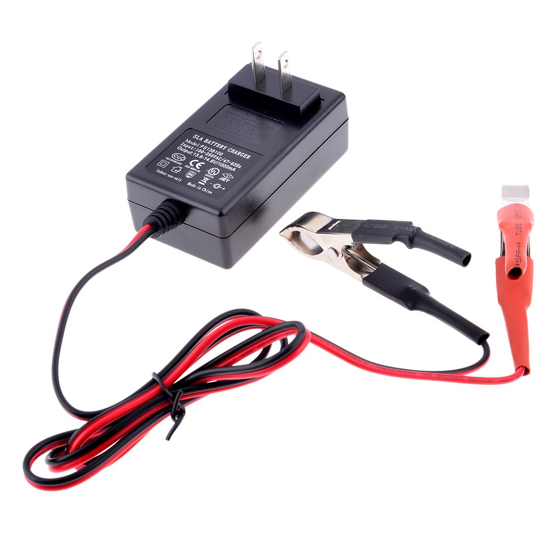 12V 14.4V 1A Smart Battery Charger & Maintainer for Lead Acid Batteries - Portable Car Battery Charger for Vehicles, Motorcycles, Boats & Power Equipment - Black