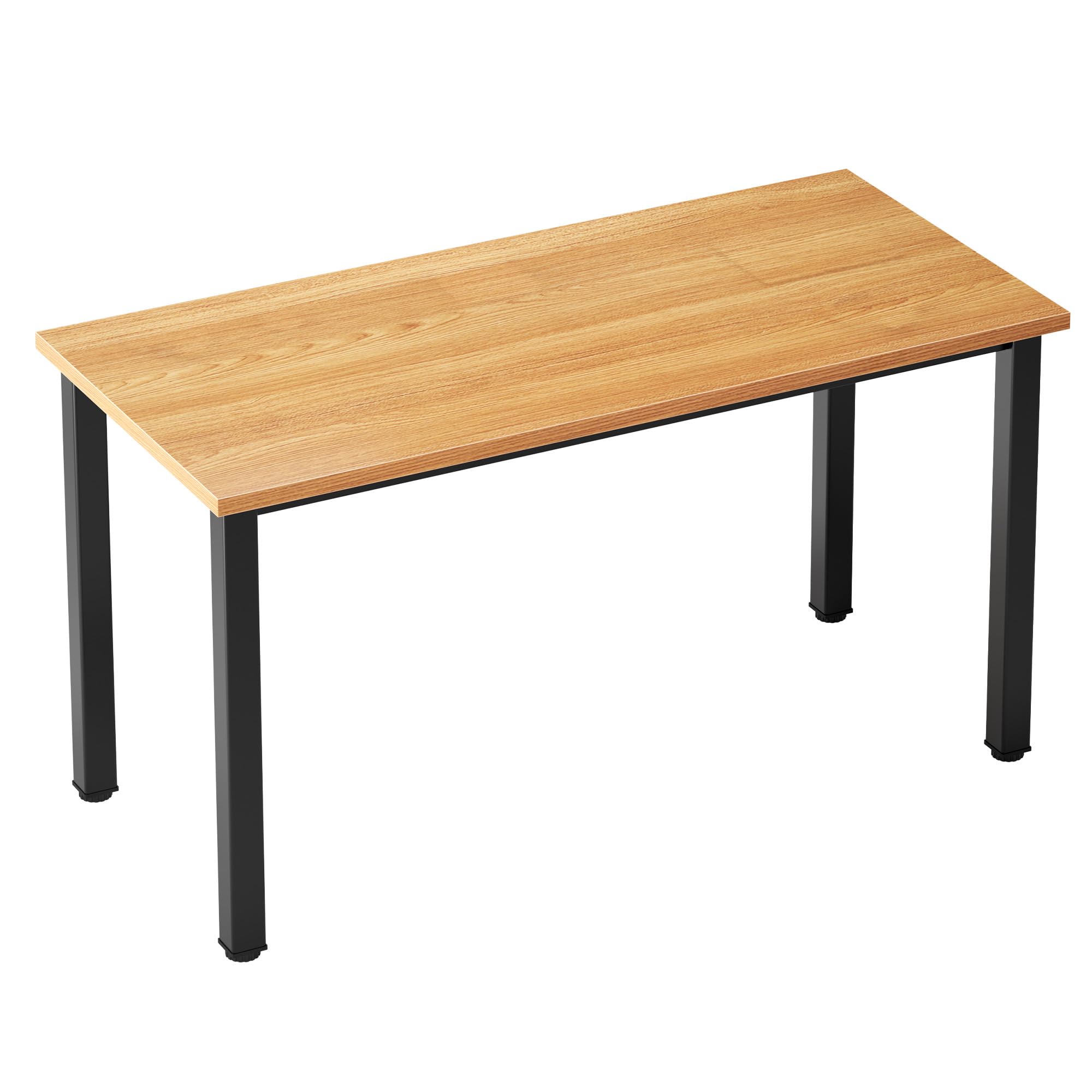 SogesFurniture 47 Inch Large Computer Desk - BIFMA Certified Sturdy Office Desk & Writing Table, Teak Top with Black Legs (BHUS-AC3BB-120) - Perfect for Home Office, Gaming Setup, and Study Room Workspace