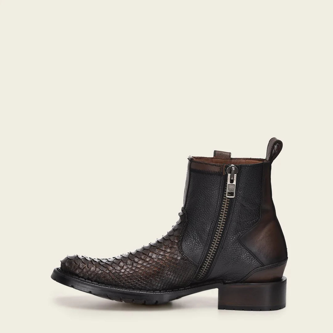 Vintage Fashion Men's Cowboy Boots - Genuine Python Skin Mid-Calf Boots for Western Style | Perfect for Rodeo, Country Music Festivals & Casual Wear