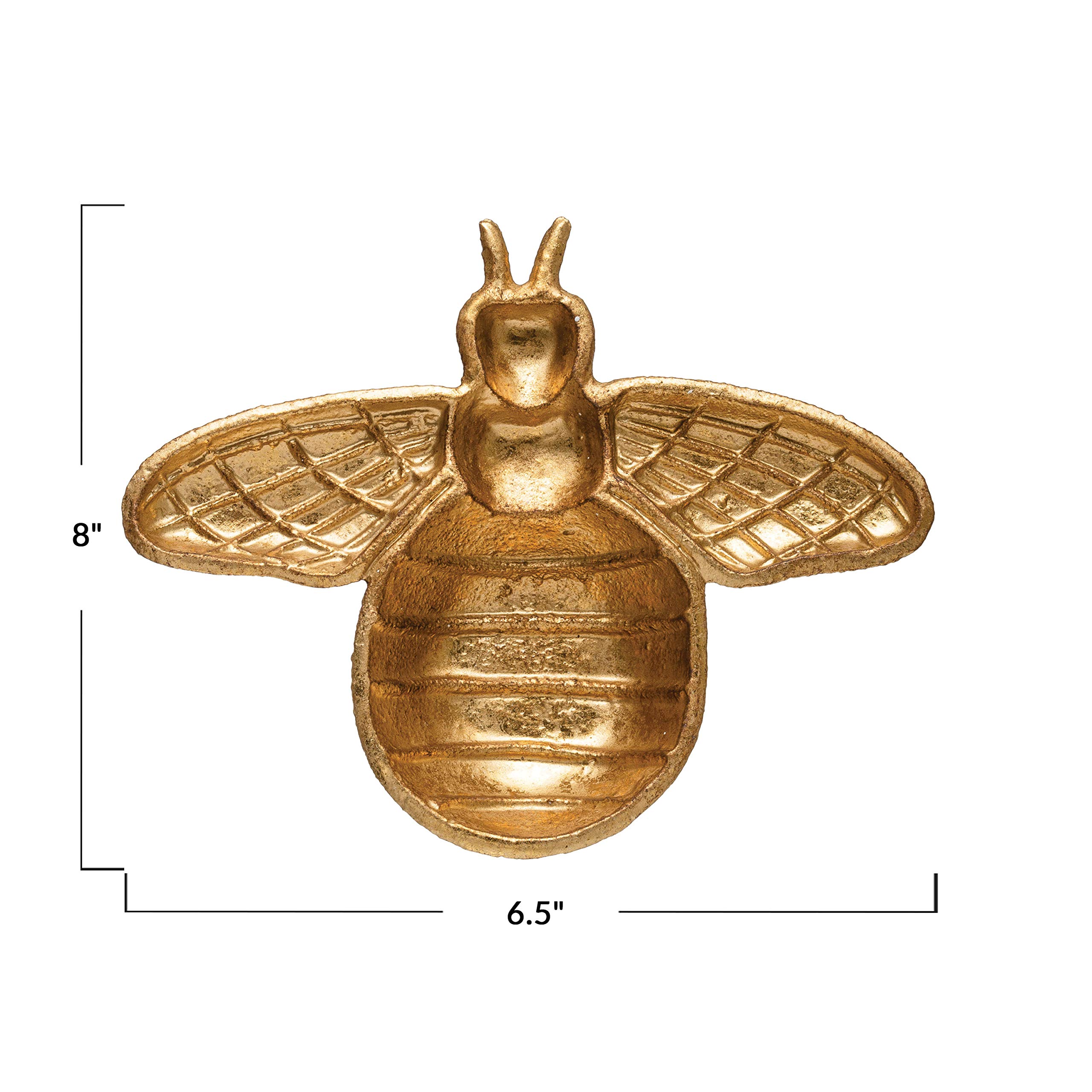 Decorative Cast Iron Gold Bee Shaped Dish - Elegant Serving Tray for Home Decor, Wedding Centerpiece & Gift Idea