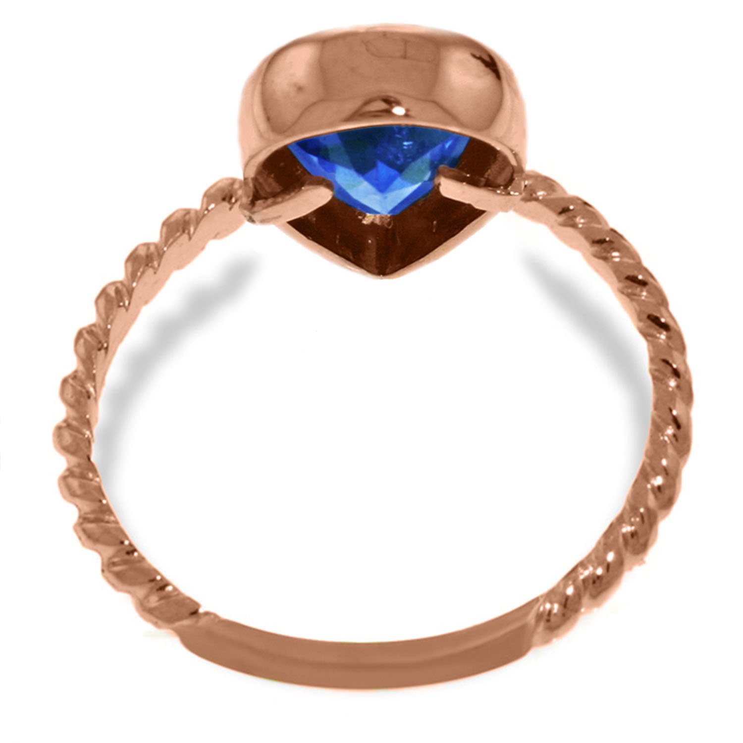 14K Solid Rose Gold Pear Shape Natural Blue Topaz Ring - Elegant GG 5476 Jewelry for Women, Perfect for Engagement, Wedding & Special Occasions
