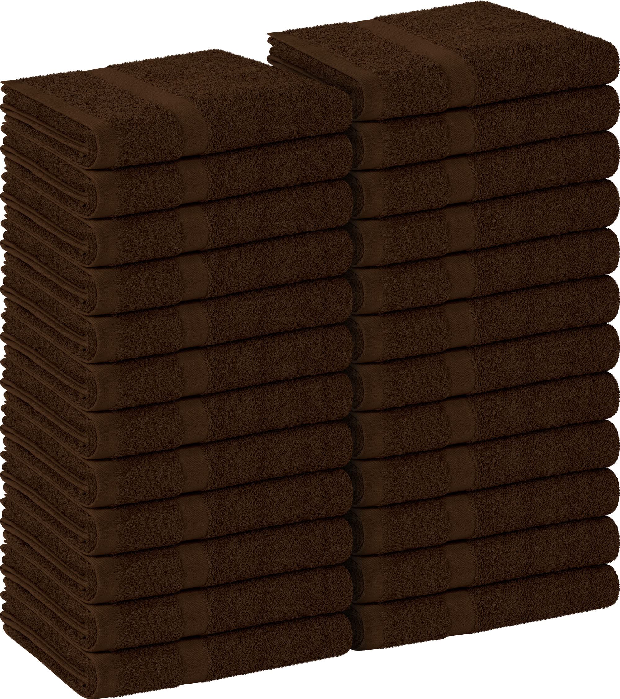 Utopia Towels - 24 Pack Salon Towels, 16x27 Inch Highly Absorbent Cotton Towels for Hand, Gym, Beauty Spa & Home Hair Care (Dark Brown) | Perfect for Salon Professionals, Home Use & Commercial Settings