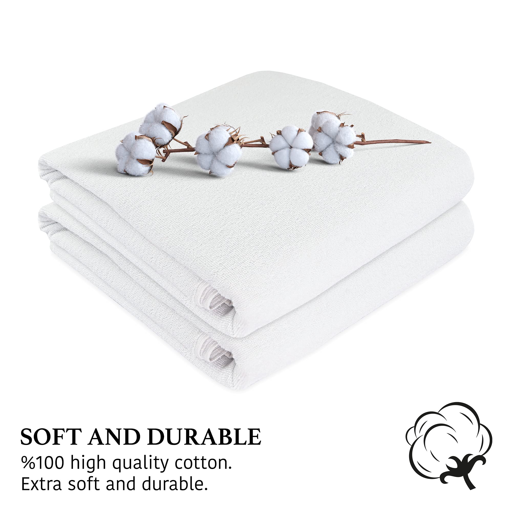Luxury 100% Cotton Bath Towel Set - Extra Large 40x80 Inches, Ultra Absorbent & Plush Hotel Quality Bath Sheets for Spa, Gym, Beach - Soft & Thick Solid Color Bathroom Towels