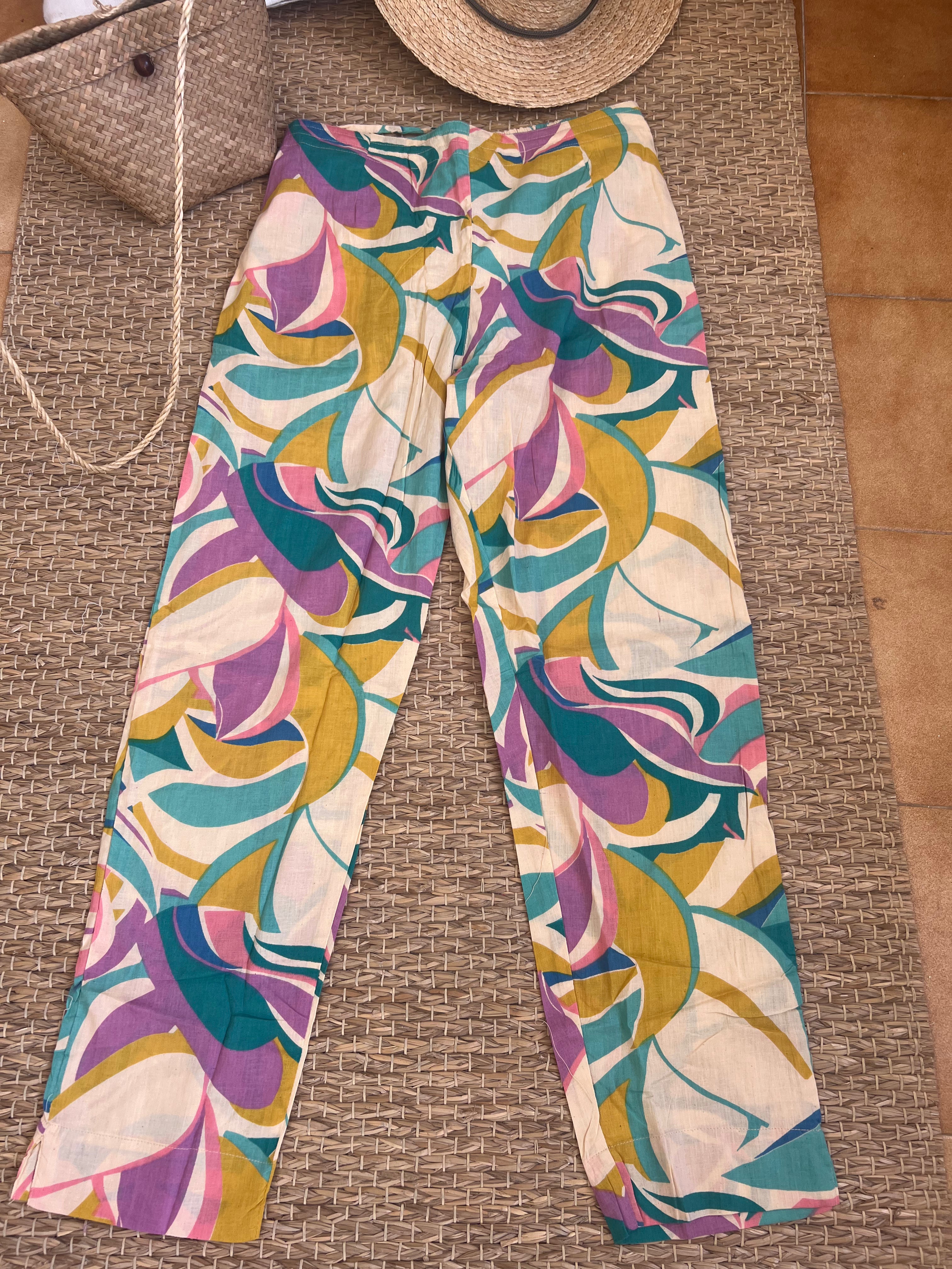 Boho Pants for Women - Flowy Hippie Palazzo Pants with Elastic Waist - Comfortable & Stylish for Yoga, Beach, Festival, and Casual Wear