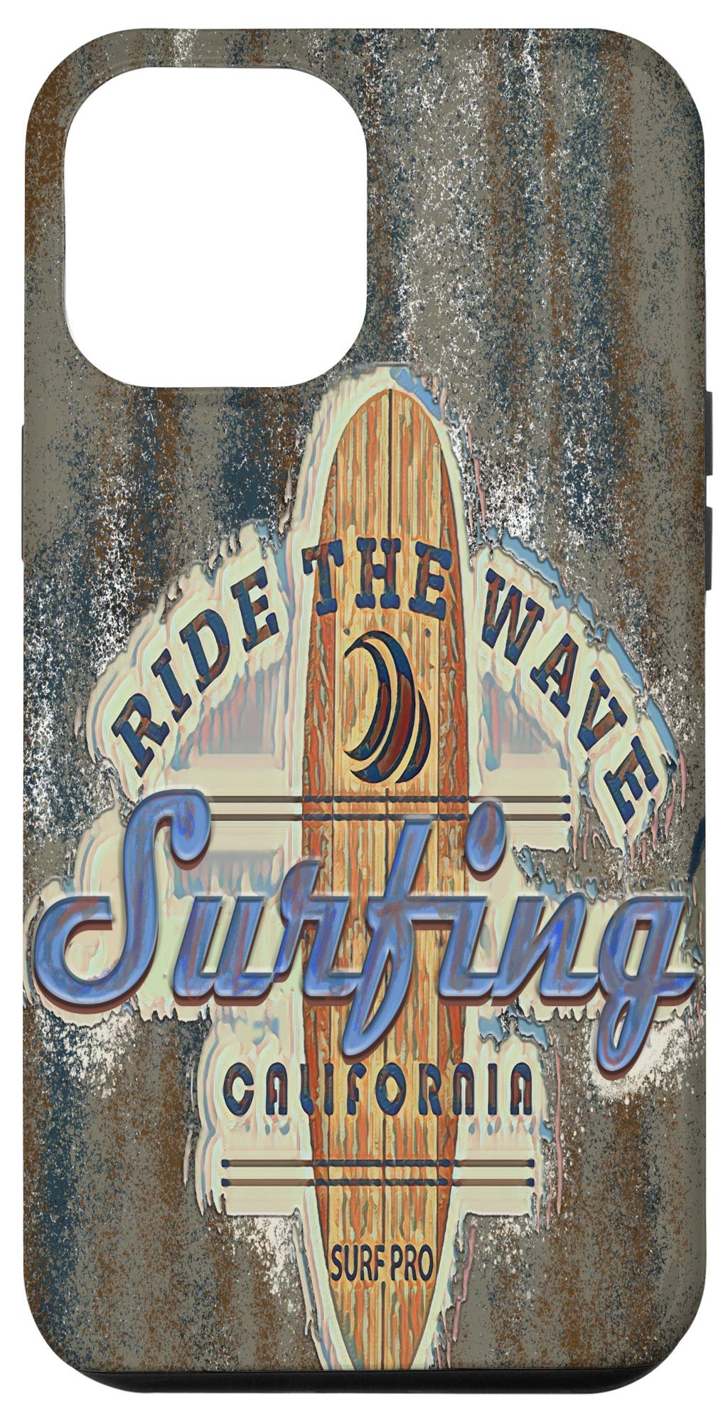iPhone 12 Pro Max Case - Retro Vintage Surfboard Design with Longboard Surfing Theme | Perfect for Beach Lovers & California Style Enthusiasts | Protective Phone Cover for Surfers, Travel & Outdoor Adventures