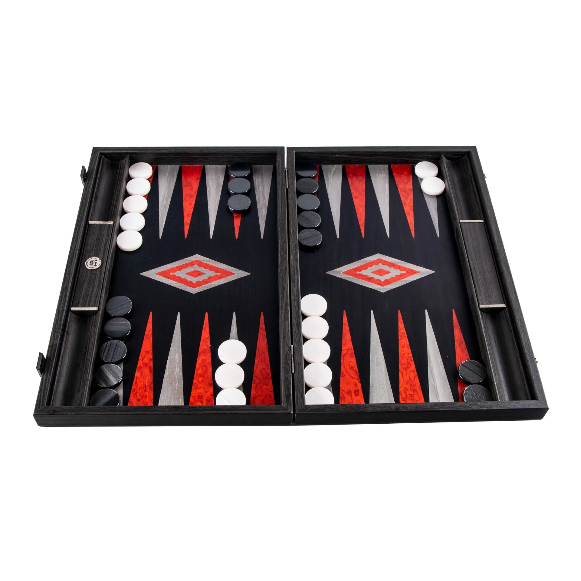 19-Inch Black Oak & Silver Backgammon Set - Premium Wooden Board Game for Adults, Family & Travel - Perfect for Game Nights, Parties & Gifts