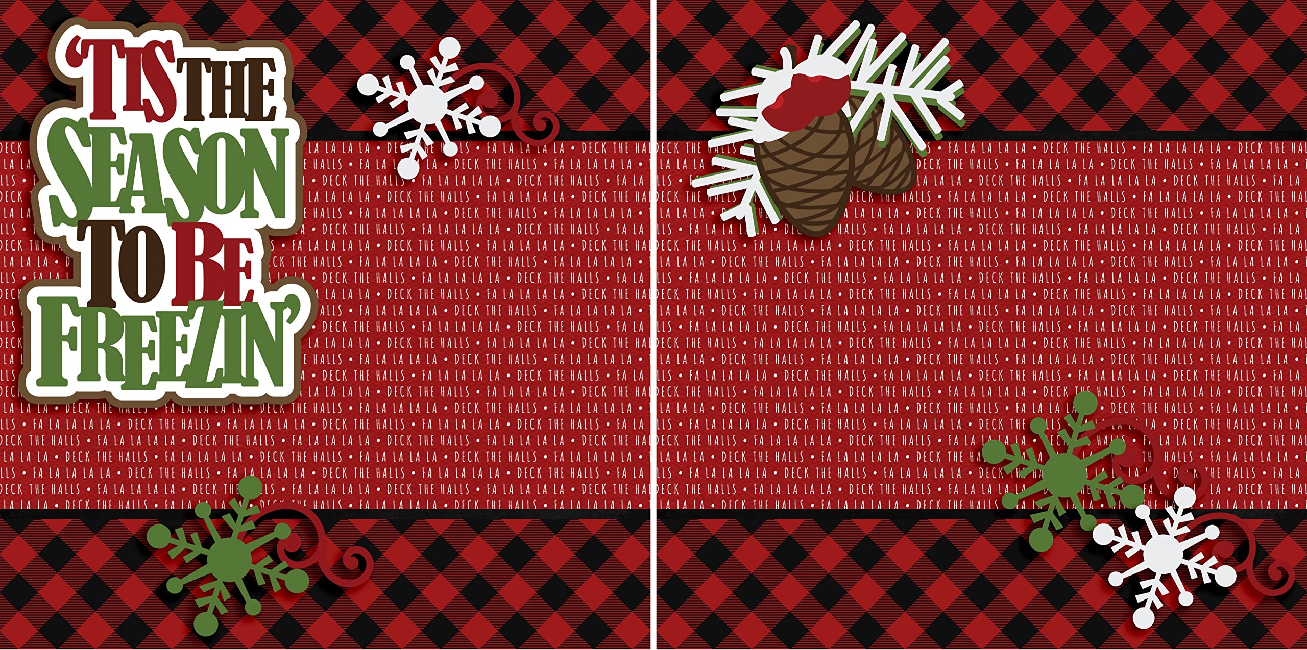 Winter Wonderland Non-Photo-Mat Scrapbook Set - 5 Double Page Layouts for Memory Keeping, Holiday Crafts & DIY Gift Making | Perfect for Christmas Albums, Winter Scrapbooking Projects & Seasonal Decorations