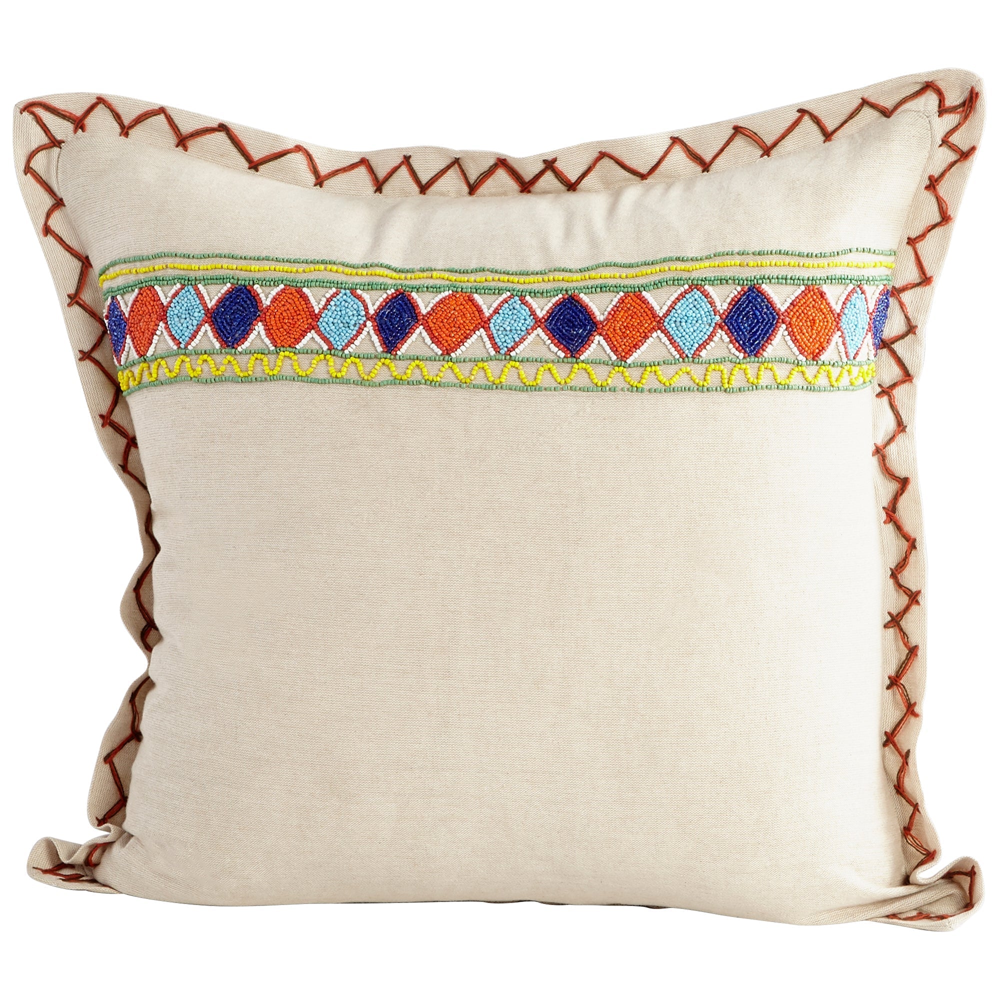 Cyan Design 09393 18x18 Inch Tan Decorative Pillow Cover - Perfect for Sofa, Bed & Home Decor