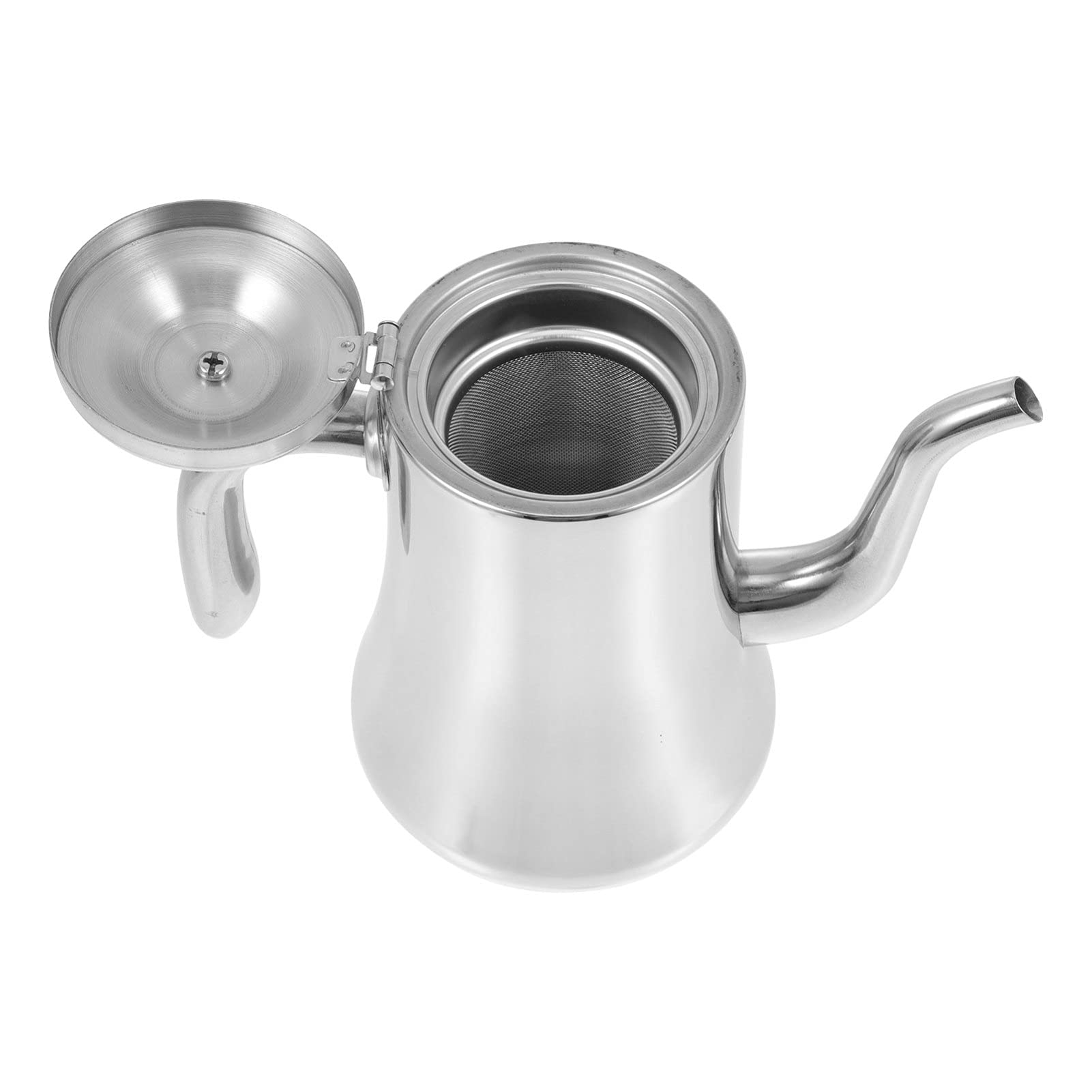 Hemoton 1Pc Stainless Steel Gooseneck Kettle - Stovetop Teapot, Espresso Pour Over Coffee Maker, Oil & Vinegar Dispenser, Milk Jug for Home Kitchen & Barista Use - Perfect for Coffee Brewing, Tea Making & Cooking Oil Pouring