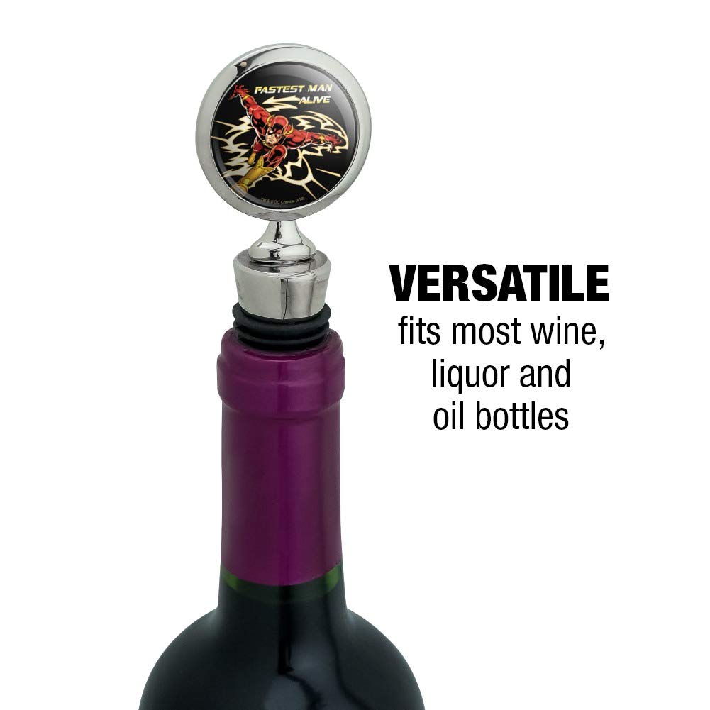 The Flash Fastest Man Alive Wine Bottle Stopper - DC Comics Collectible Bar Accessory for Wine Lovers & Superhero Fans - Perfect for Parties, Gifts & Home Decor