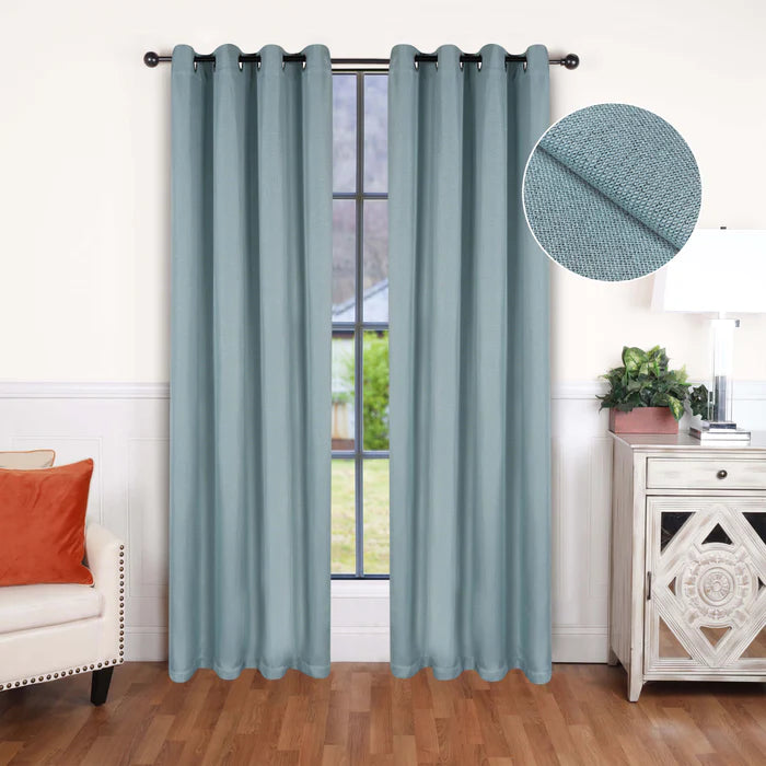 Blackout Curtains for Bedroom - 100% Linen Washable Room Darkening Curtains Set of 2 Panels - Perfect for Home Theater, Nursery & Light Sleepers
