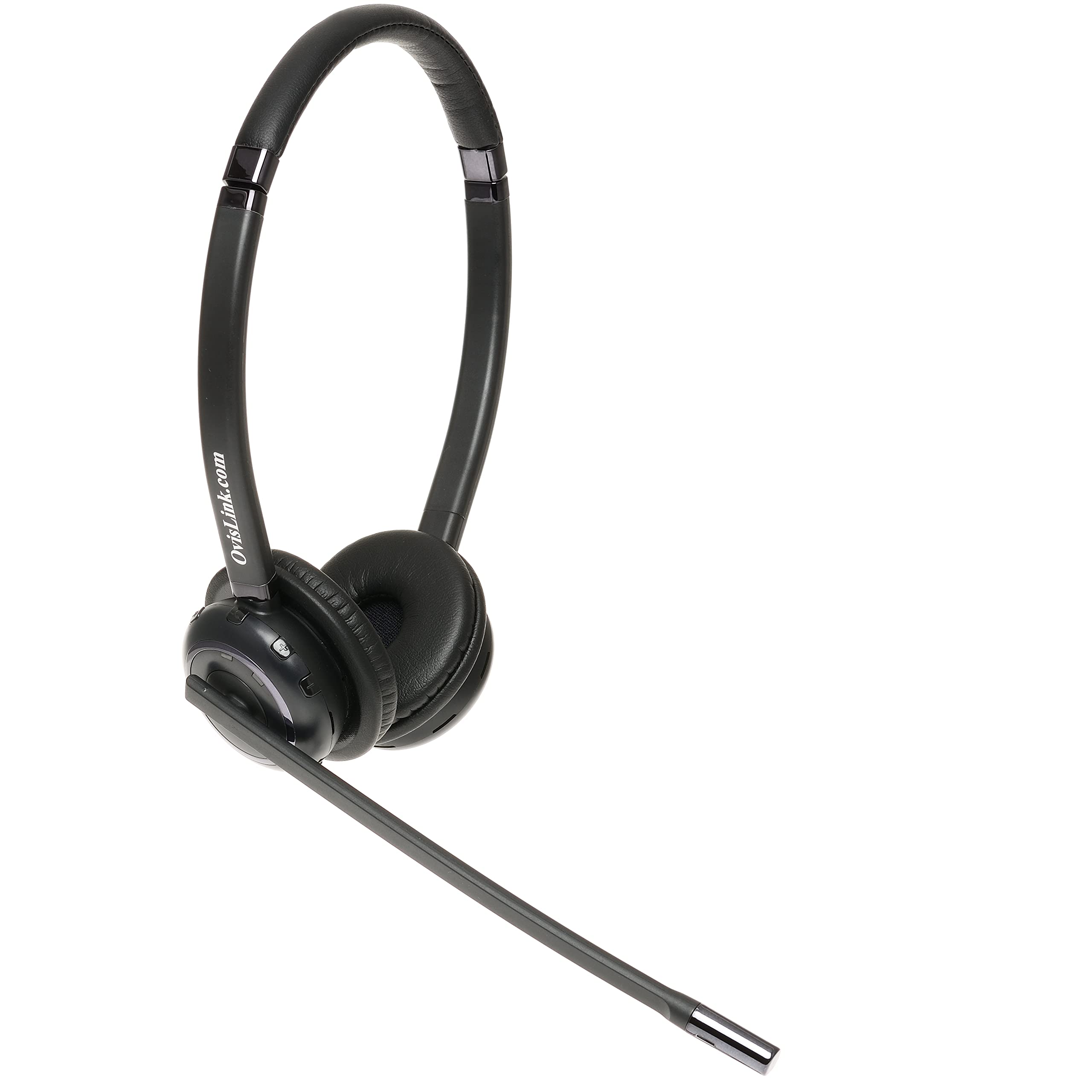 Wireless Bluetooth Headset for Computer & Smartphone - Dual Ear Noise Cancelling Headset | Compatible with Cisco, Polycom, Mitel, Yealink, Grandstream, FortiFone Phones | Perfect for Office Calls, Online Meetings & Remote Work