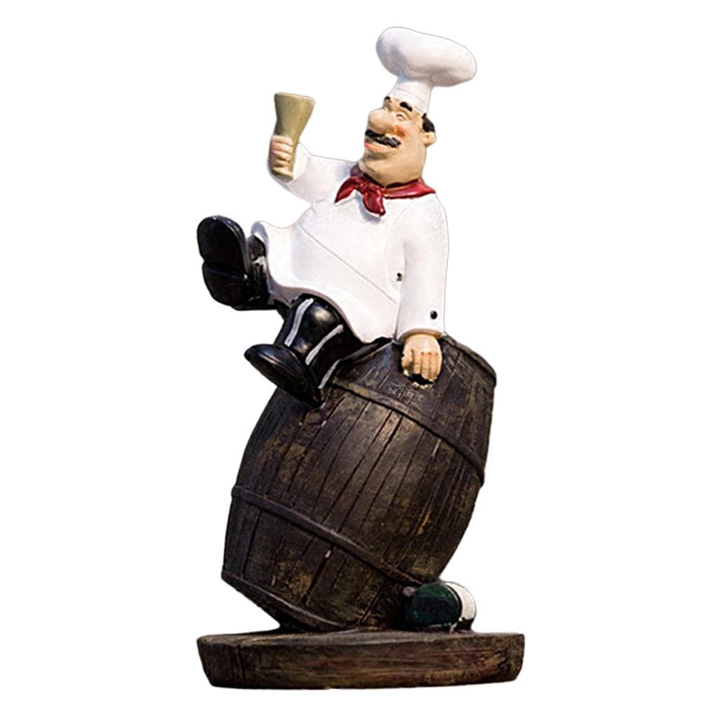Resin Kitchen Decor Miniature Ornaments - Chef Collectible Gift for Home, Kitchen & Restaurant - Perfect for Wine Barrel Display, Countertop Decor & Culinary Enthusiast Gifts