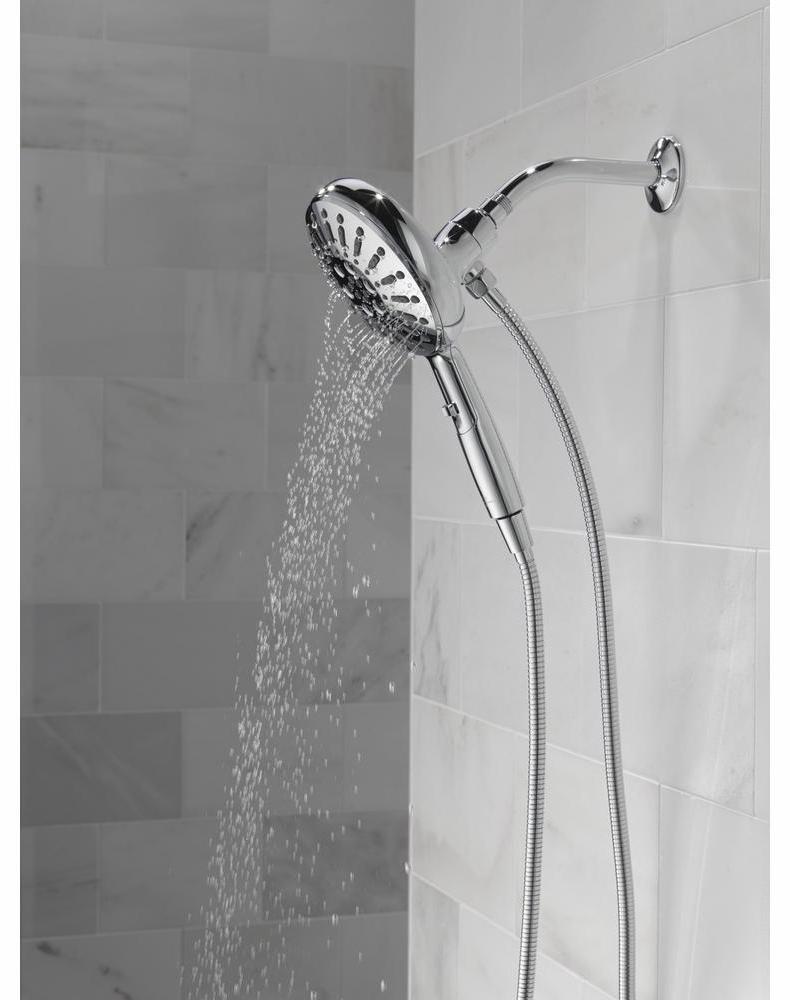 7-Setting SureDock Magnetic Hand Shower with Lumicoat Chrome Finish - Delta 54910 PR PK - Perfect for Bathroom, Spa, and Pet Washing