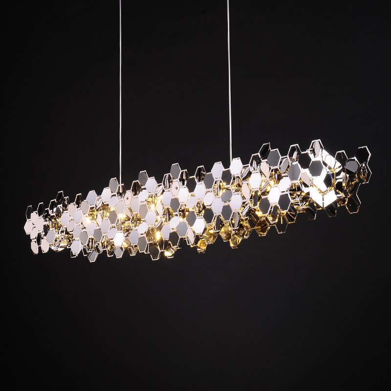 Honeycomb Chandelier - Elegant Modern Ceiling Light Fixture for Dining Room, Living Room & Bedroom | Hexagon Geometric Design LED Lighting
