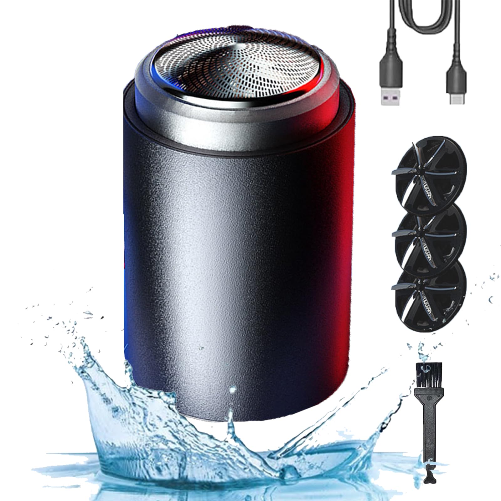 Upgraded Mini Portable Electric Shaver - IPX7 Waterproof Rechargeable Travel Razor for Men, Compact Washable Shaver for Business Trip, Office & Daily Use (Grey) - Perfect for On-the-Go Grooming & Travel Essentials