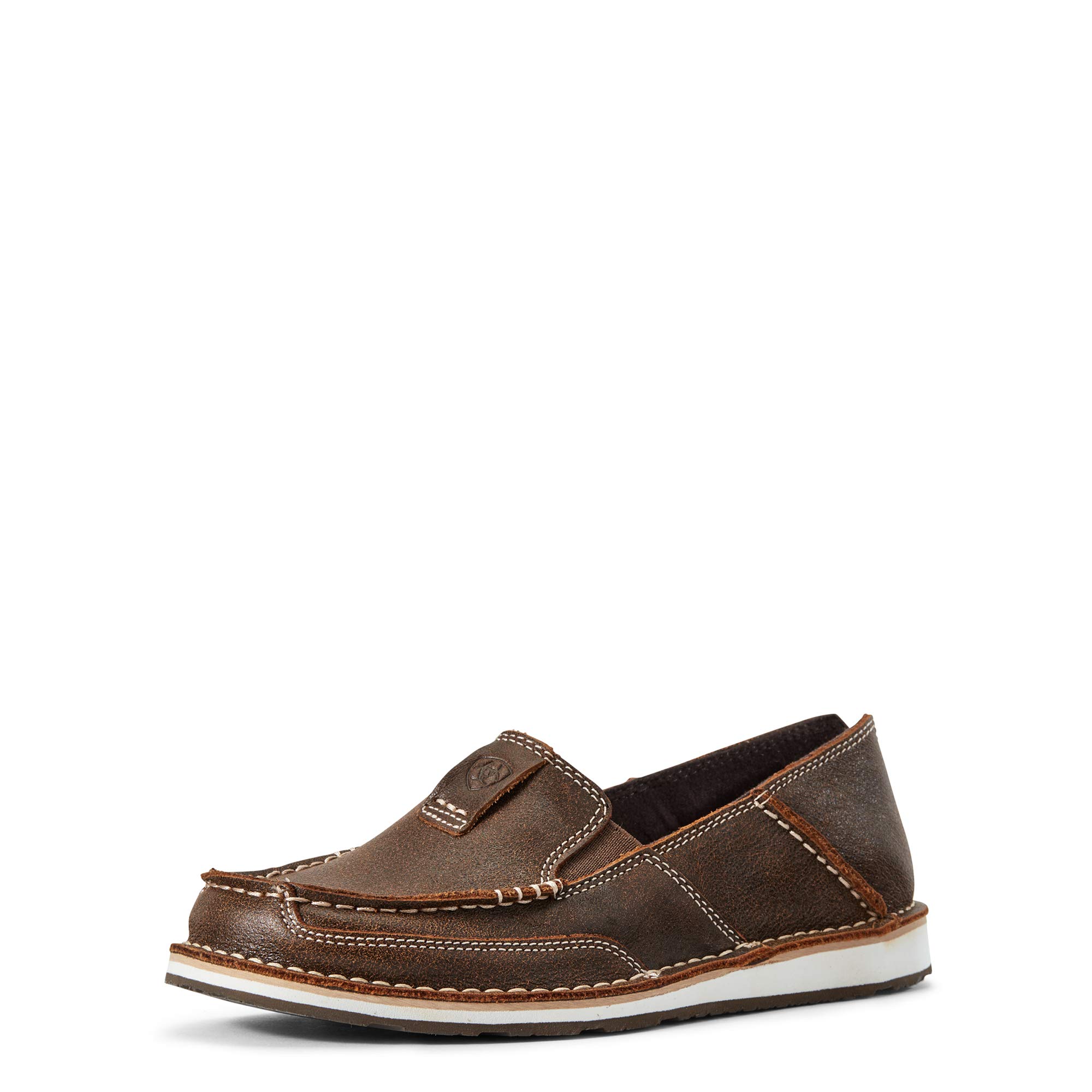 ARIAT Women's Cruiser Moccasin Flats - Comfortable Brown Leather Slip-On Shoes for Casual Wear | Perfect for Walking, Shopping & Everyday Comfort