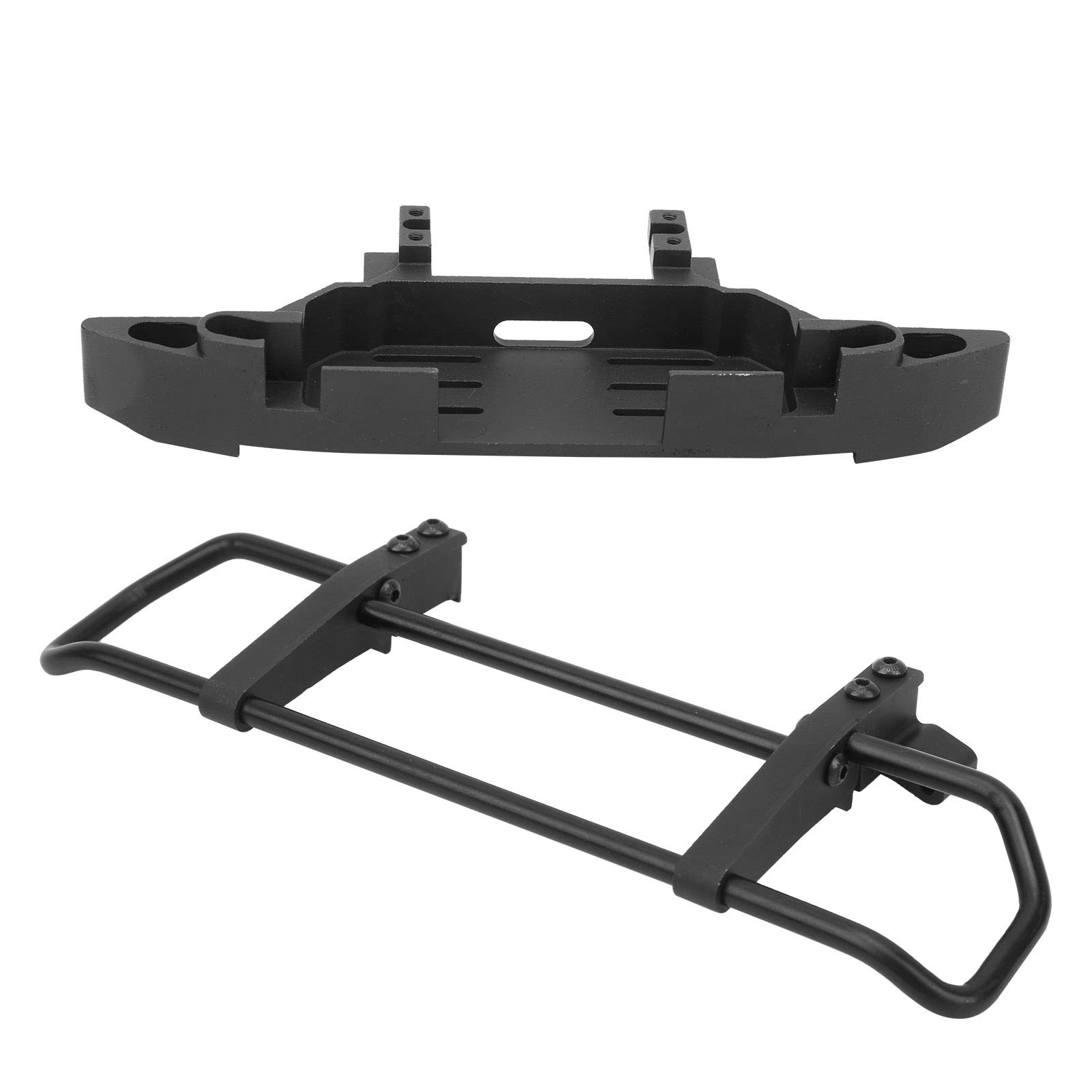 Universal 1/10 Scale RC Crawler Metal Front Bumper - Heavy Duty Black Off-Road Bumper for Traxxas, Axial & 1/10 RC Cars | Perfect for Rock Crawling, Trail Riding & Off-Road Adventures