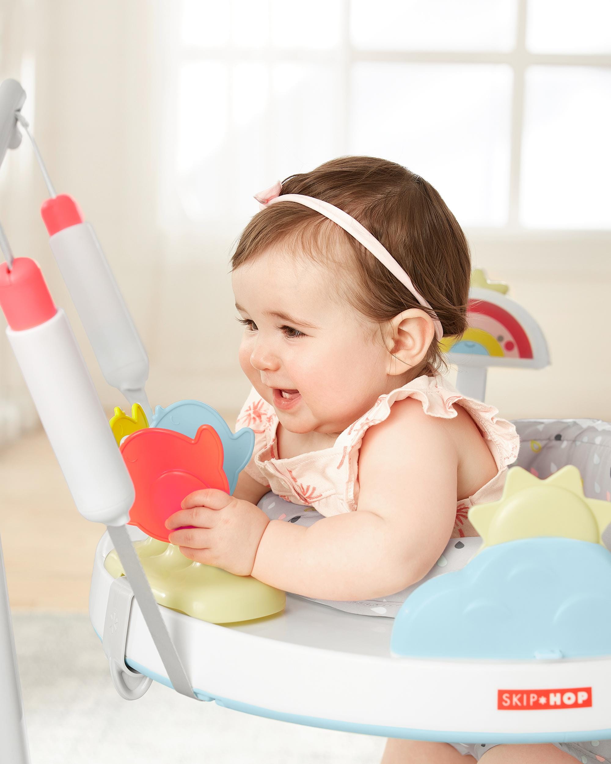Skip Hop Silver Lining Cloud Play & Fold Baby Activity Jumper - Interactive Infant Toy for Playtime & Early Development, Perfect for Nursery & Daycare Use