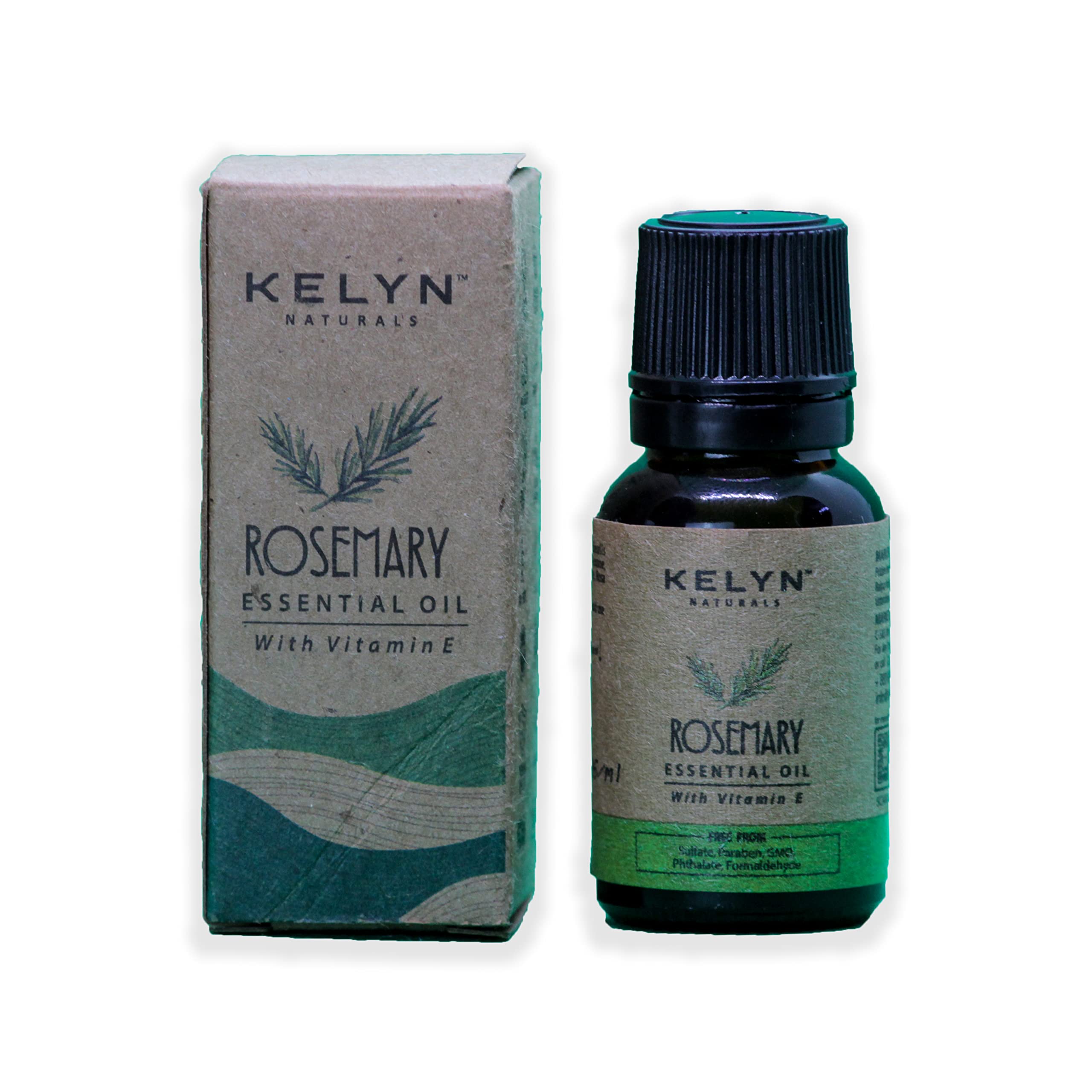 KELYN 100% Pure Rosemary Essential Oil for Anti-Aging & Antioxidant Skin Care - Natural Moisturizing Treatment for Face & Body - 15ml (Pack of 1) - Perfect for Aromatherapy, Massage & DIY Beauty Products