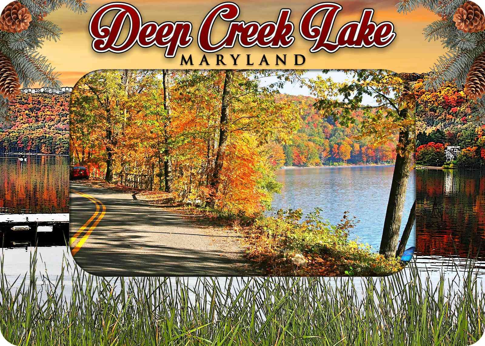 Deep Creek Lake Maryland Souvenir Picture Frame Fridge Magnet - Perfect for Refrigerator Decor, Travel Memories & Gift Giving