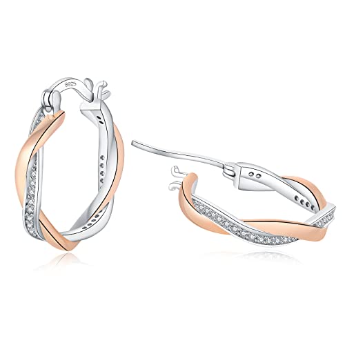 a# Rosegold/silver Hoops-20mm