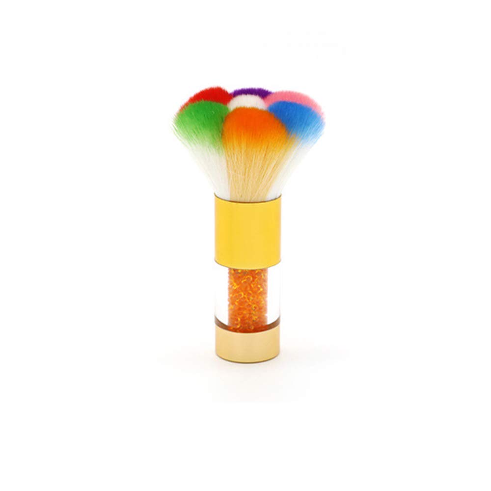 Glitter Nail Dust Brush Remover - Gold Fiber Hair for Manicure & Salon Care