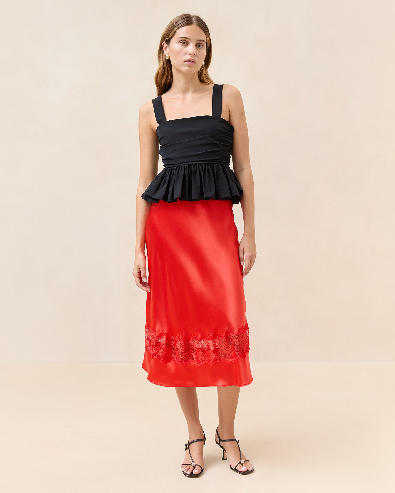 Saskia Silk Skirt for Women - Elegant Flowy Midi Skirt with Side Slit - Perfect for Office, Party & Special Occasions