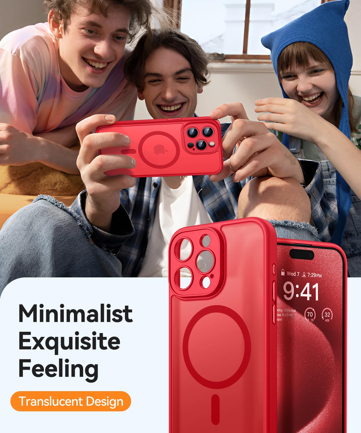 CANSHN Magnetic Shockproof Case for iPhone 15 Pro Max 6.7