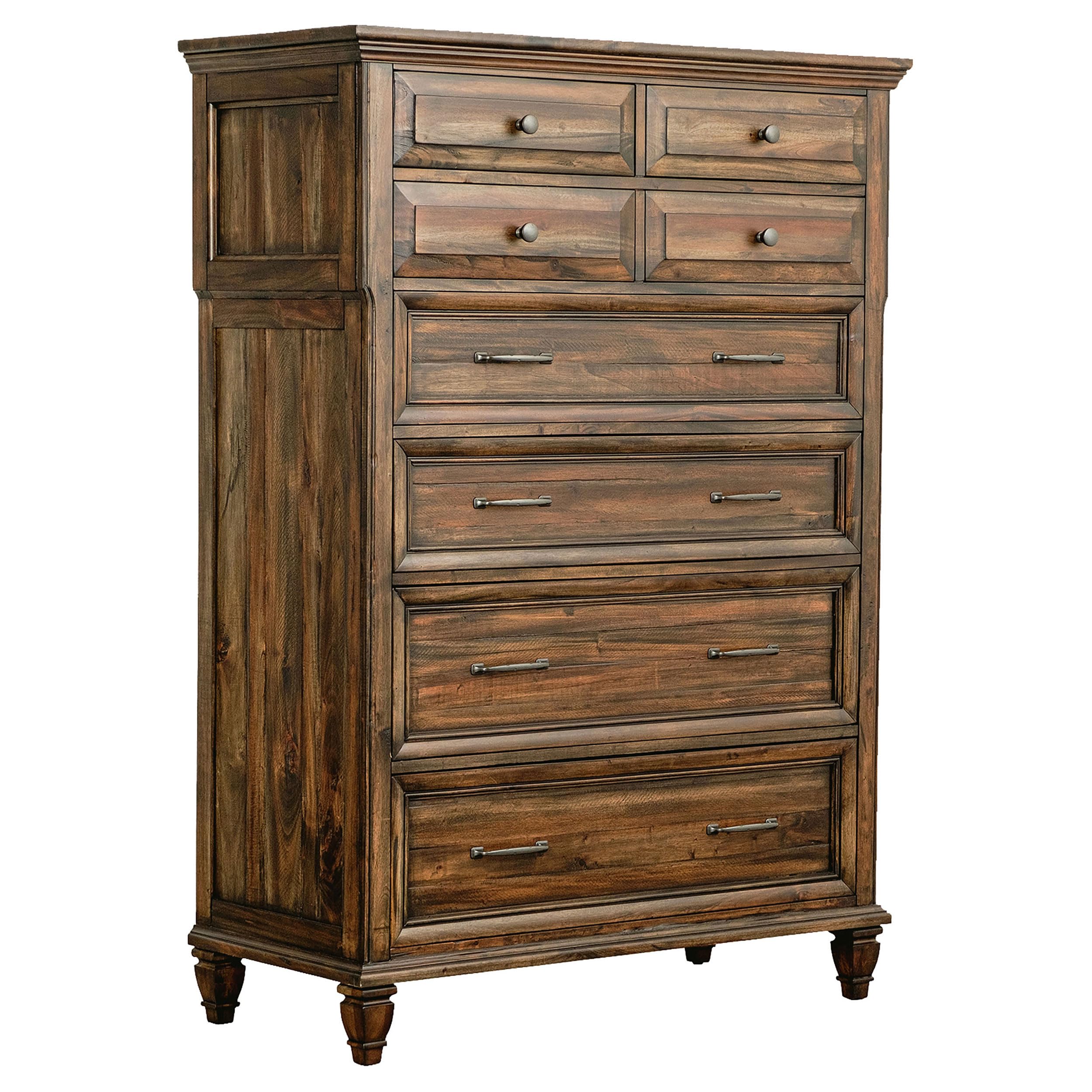 Coaster Home Furnishings 8-Drawer Wooden Dresser - Traditional Bedroom Chest with Chiffonier, Tall Clothing Storage Cabinet in Weathered Brown (223035) | Perfect for Master Bedroom, Guest Room & Apartment Organization
