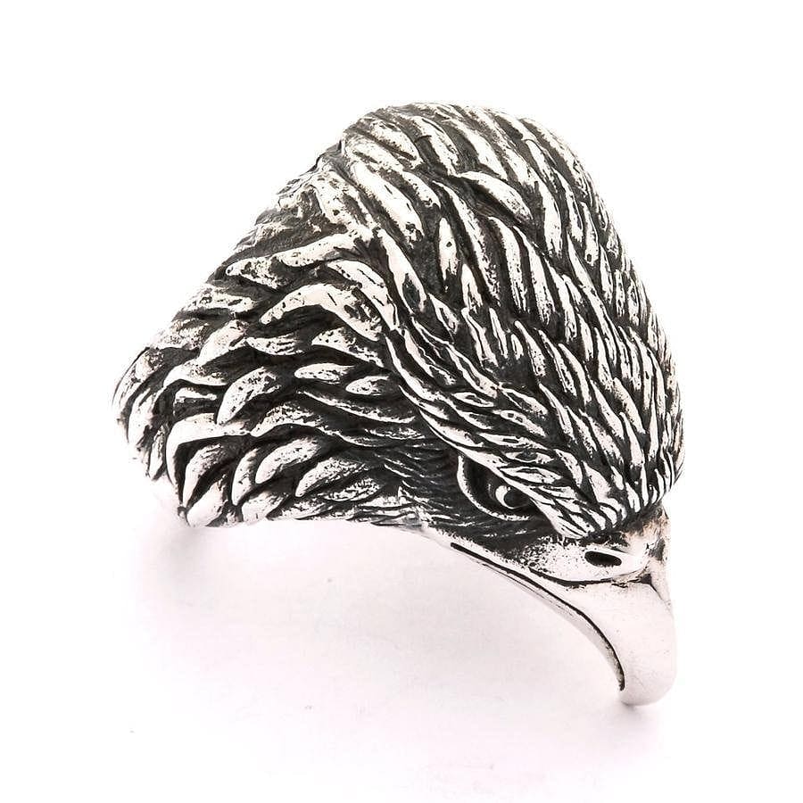 Harley Eagle Head Biker Ring - Sterling Silver Men's Jewelry for Motorcycle Riders - Perfect for Biker Gifts, Motorcycle Events & Everyday Wear